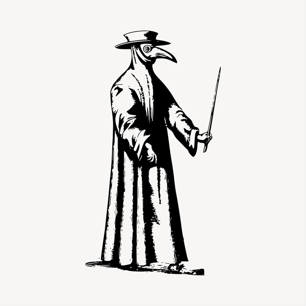 Bubonic-plague-doctor-in-costume